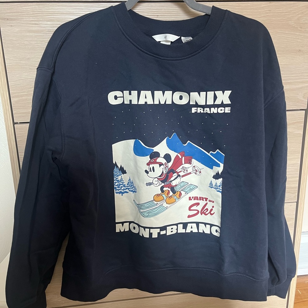 H&M Mickey skiing navy sweatshirt